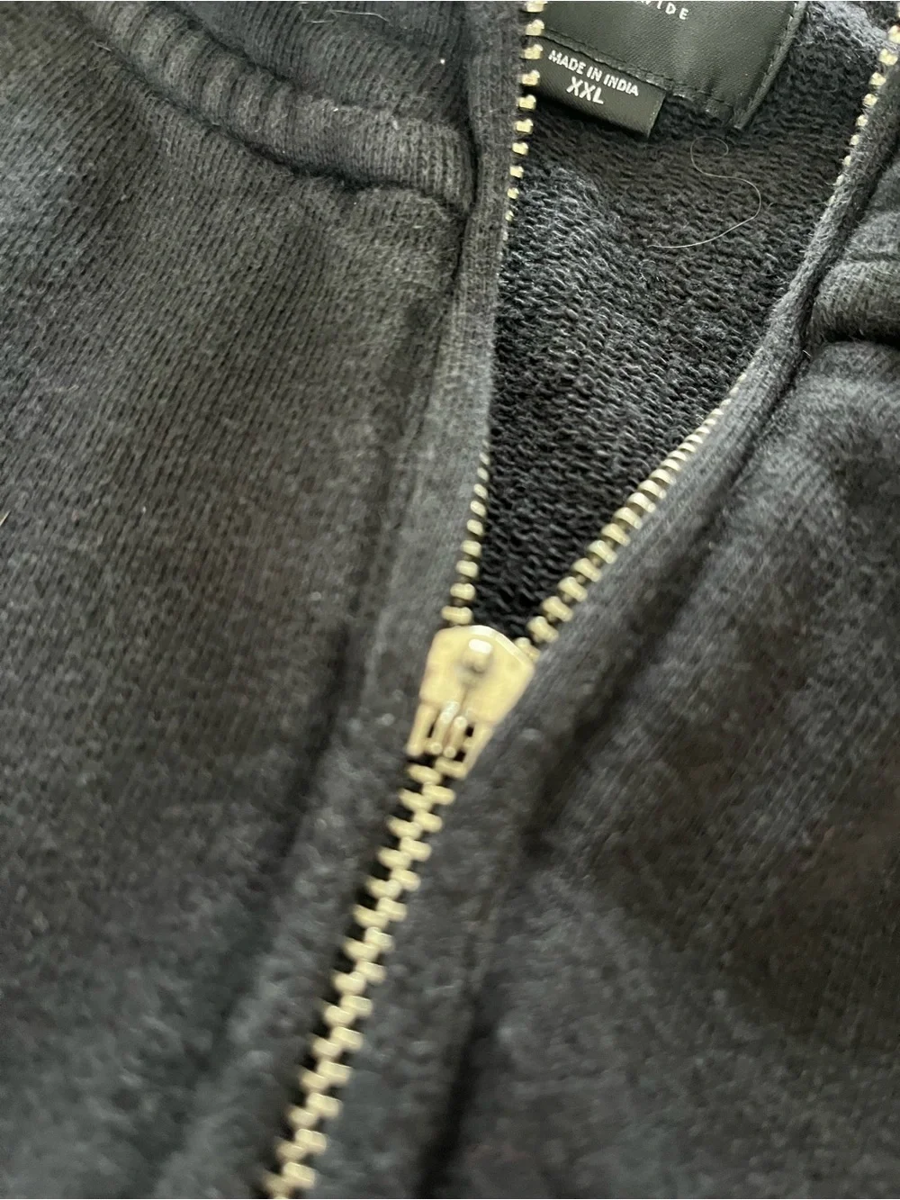 Obey Black Zip-Up Sweater with Grey Chest Stripe